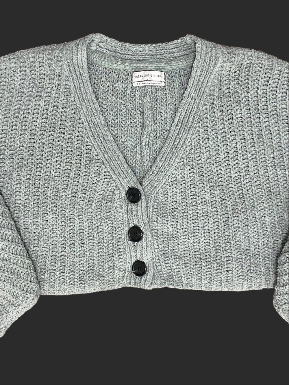 Urban Outfitters Cropped Knit Cardigan Sweater - Small Light Green - Picture 6 of 10
